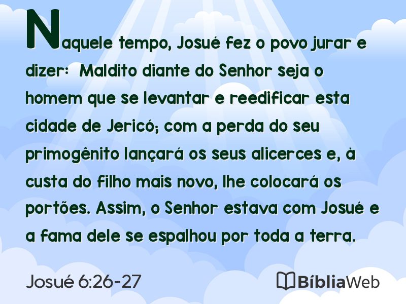 Josué 6:26-27 em imagem para compartilhar