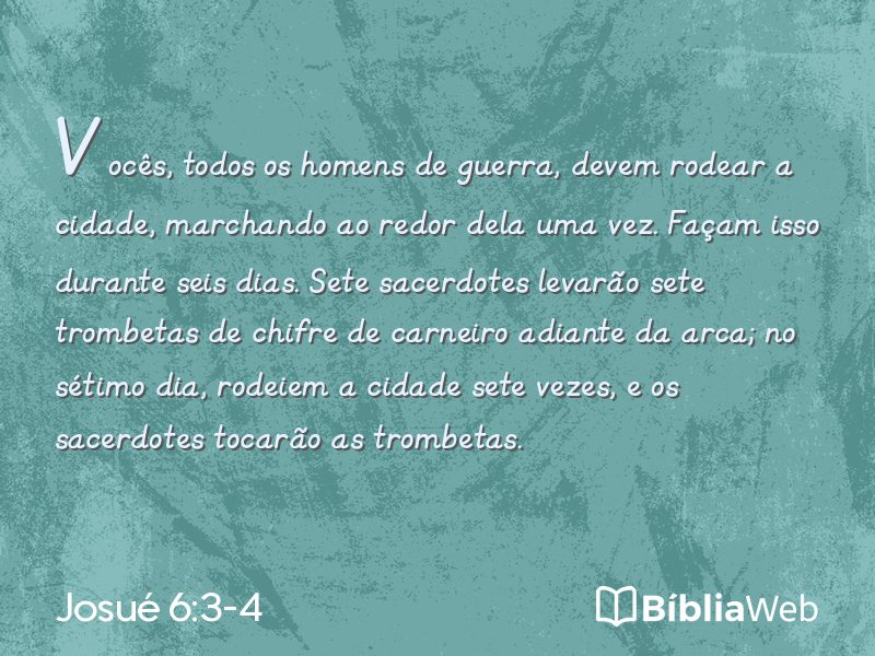 Josué 6:3-4 em imagem para compartilhar