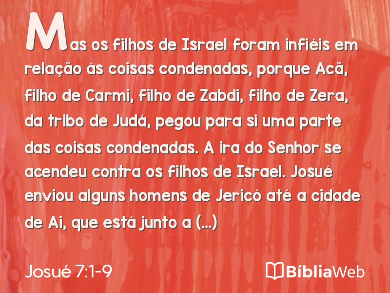 Josué 7:1-9 em imagem para compartilhar