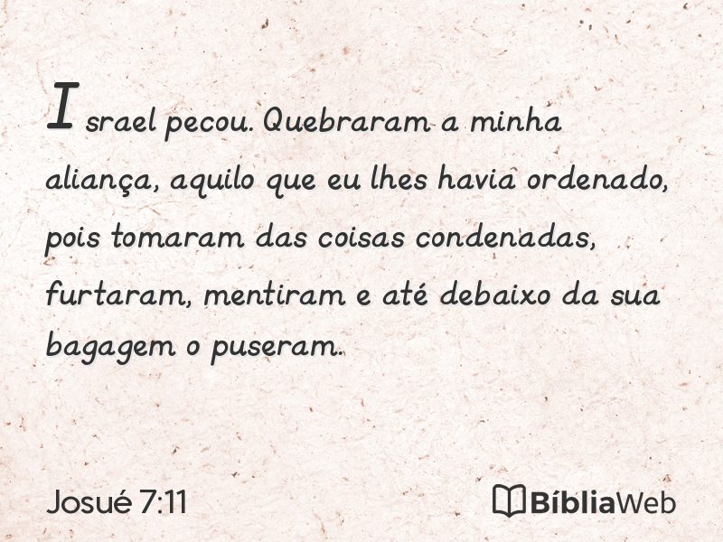 Josué 7:11 em imagem para compartilhar