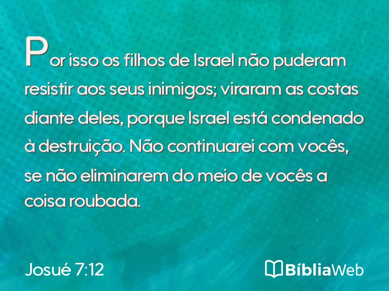 Josué 7:12 em imagem para compartilhar