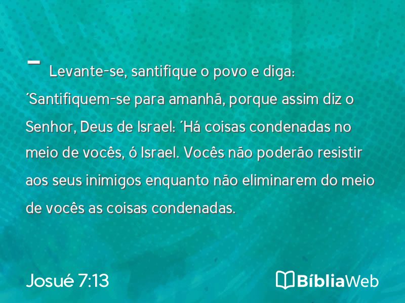 Josué 7:13 em imagem para compartilhar