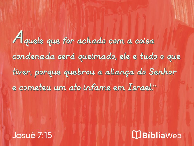 Josué 7:15 em imagem para compartilhar