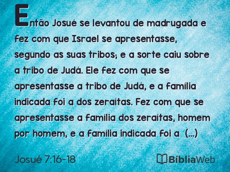 Josué 7:16-18 em imagem para compartilhar