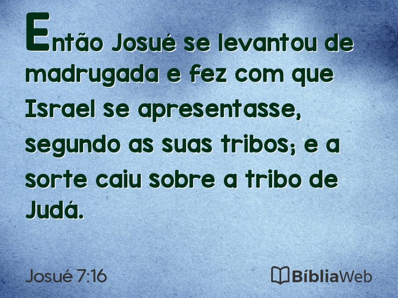 Josué 7:16 em imagem para compartilhar