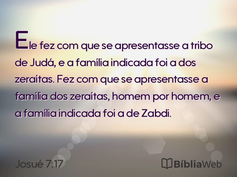 Josué 7:17 em imagem para compartilhar