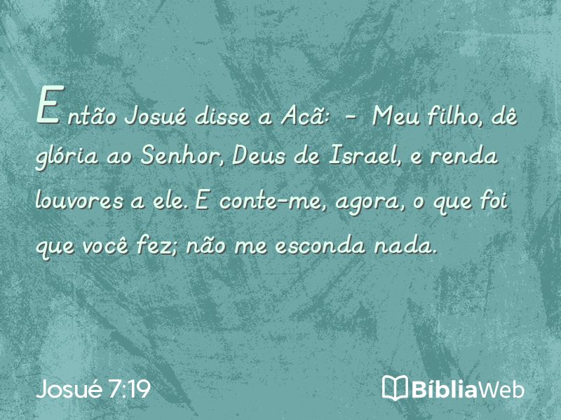 Josué 7:19 em imagem para compartilhar