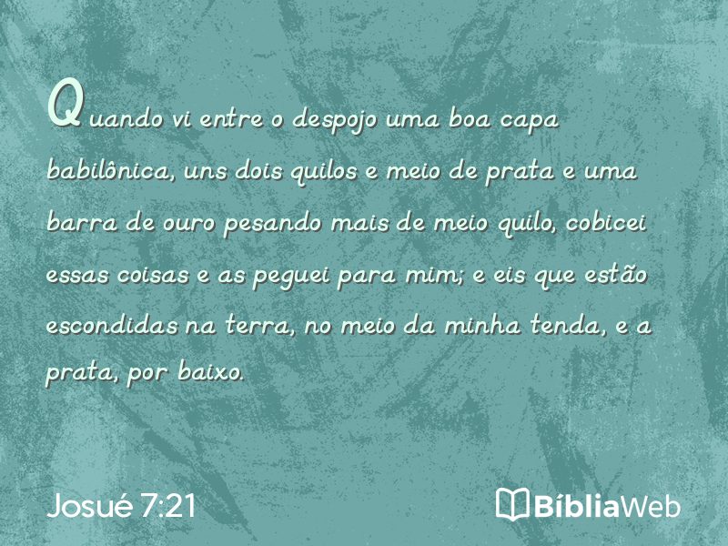 Josué 7:21 em imagem para compartilhar