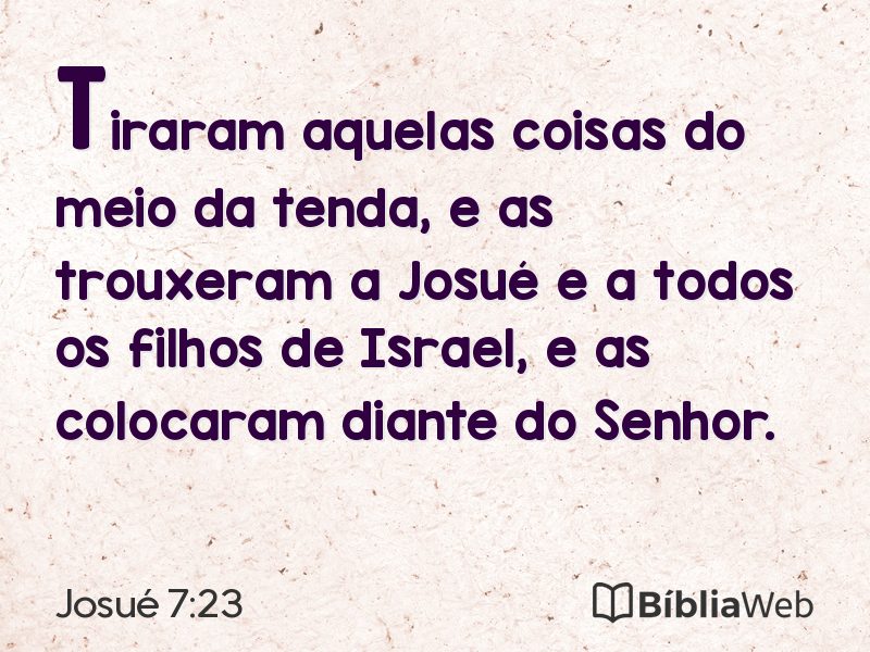 Josué 7:23 em imagem para compartilhar