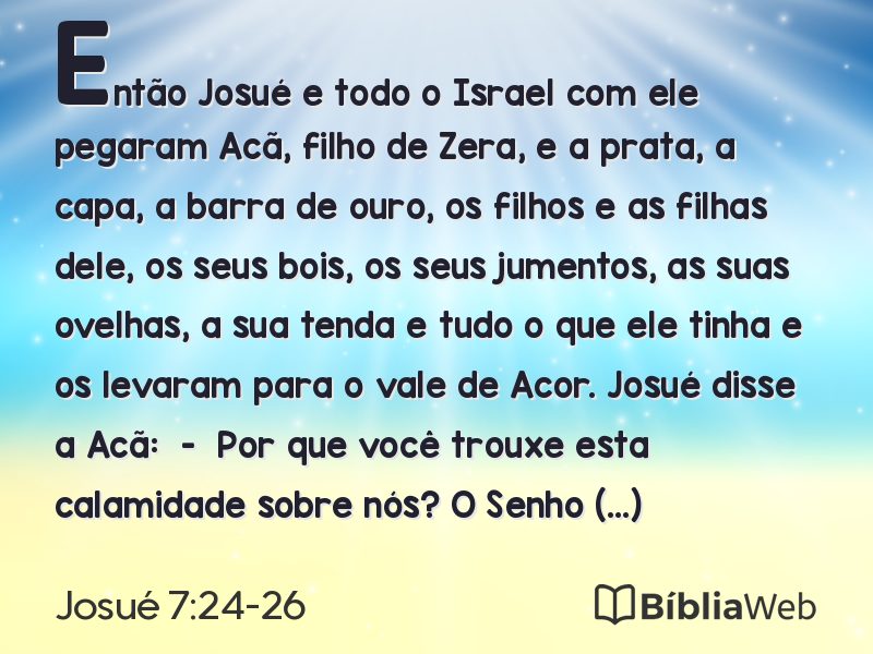 Josué 7:24-26 em imagem para compartilhar
