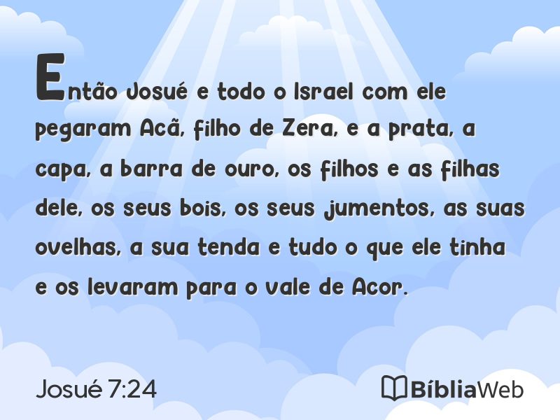 Josué 7:24 em imagem para compartilhar