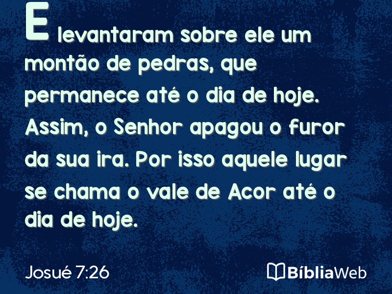 Josué 7:26 em imagem para compartilhar