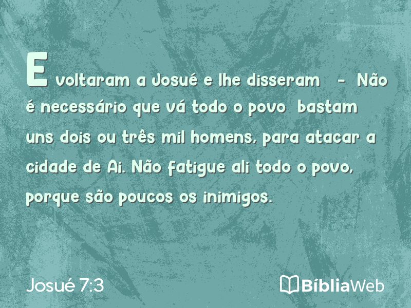Josué 7:3 em imagem para compartilhar