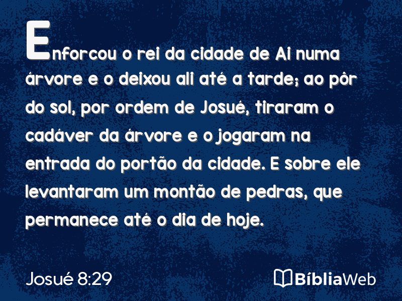 Josué 8:29 em imagem para compartilhar