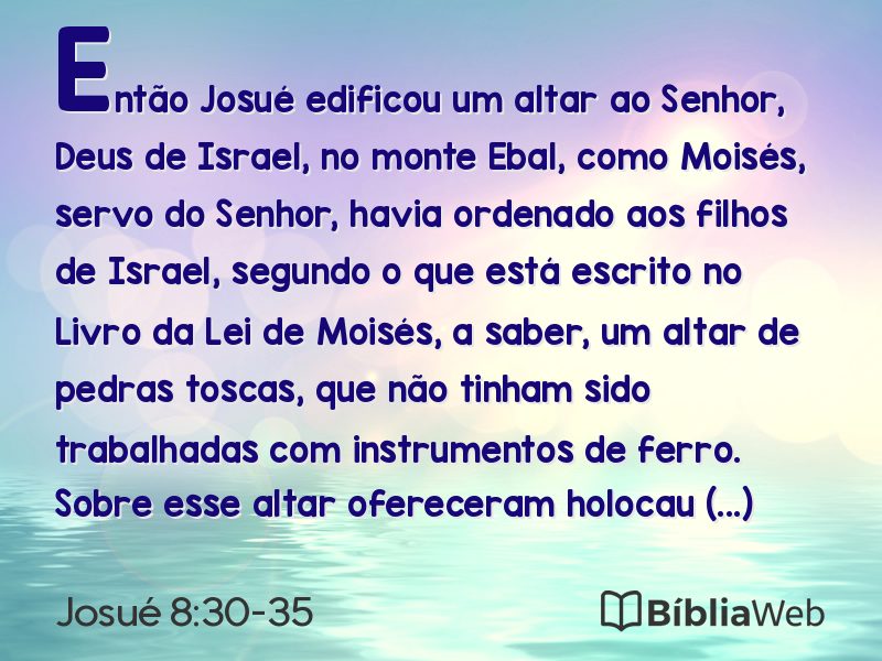 Josué 8:30-35 em imagem para compartilhar