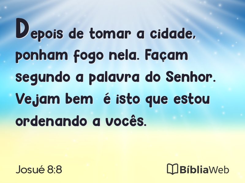 Josué 8:8 em imagem para compartilhar