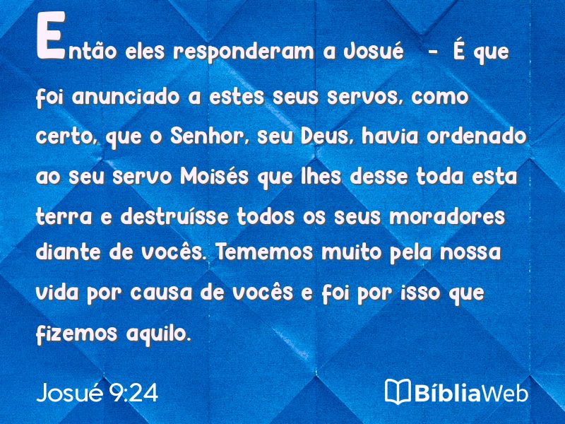 Josué 9:24 em imagem para compartilhar