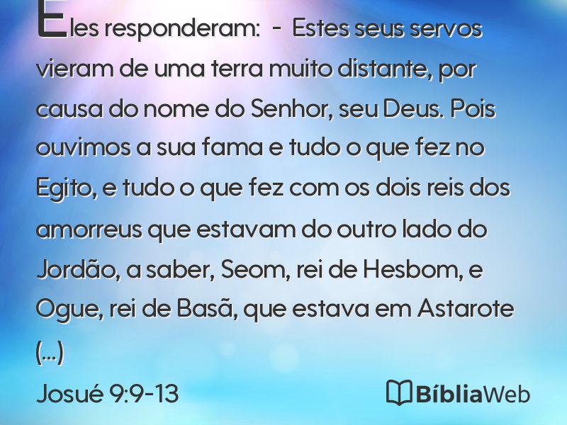 Josué 9:9-13 em imagem para compartilhar