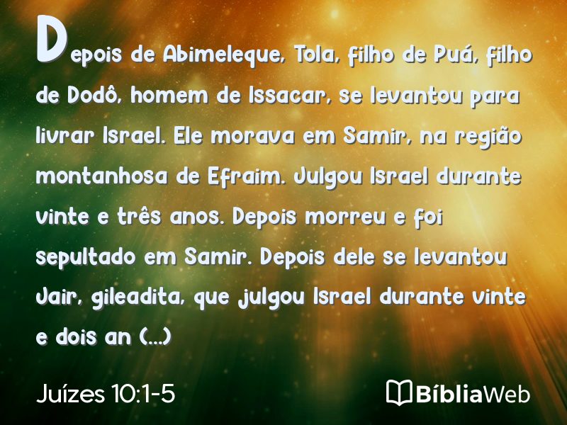 Juízes 10:1-5 em imagem para compartilhar