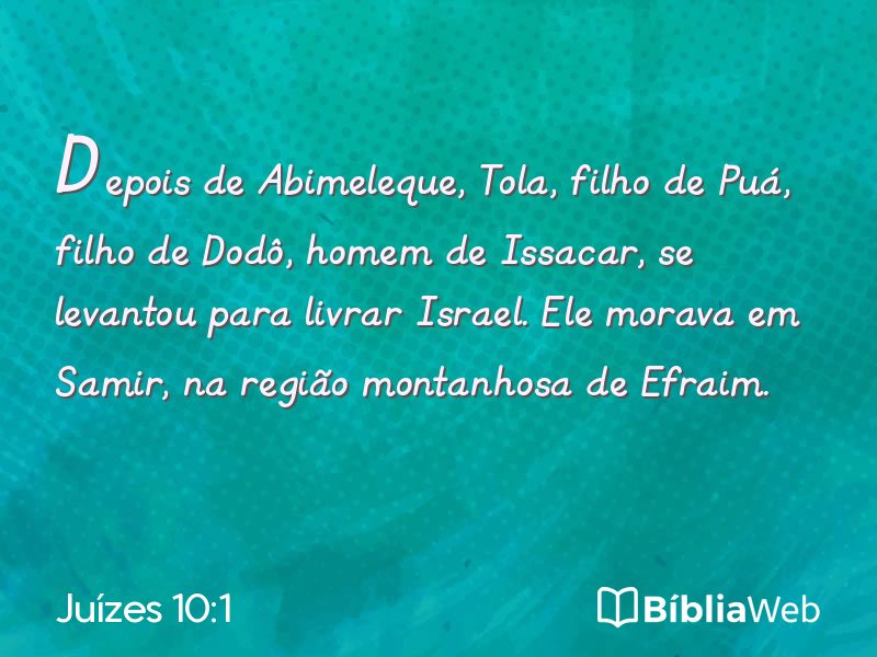Juízes 10:1 em imagem para compartilhar