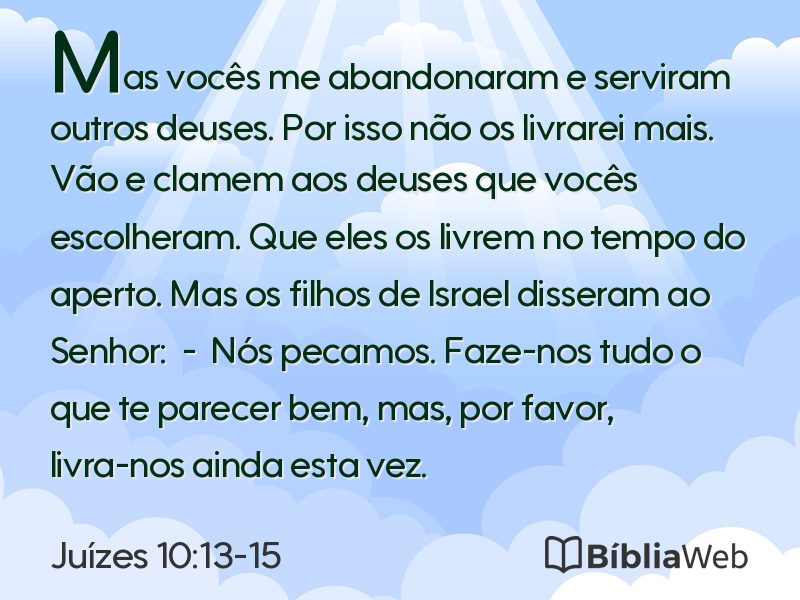 Juízes 10:13-15 em imagem para compartilhar