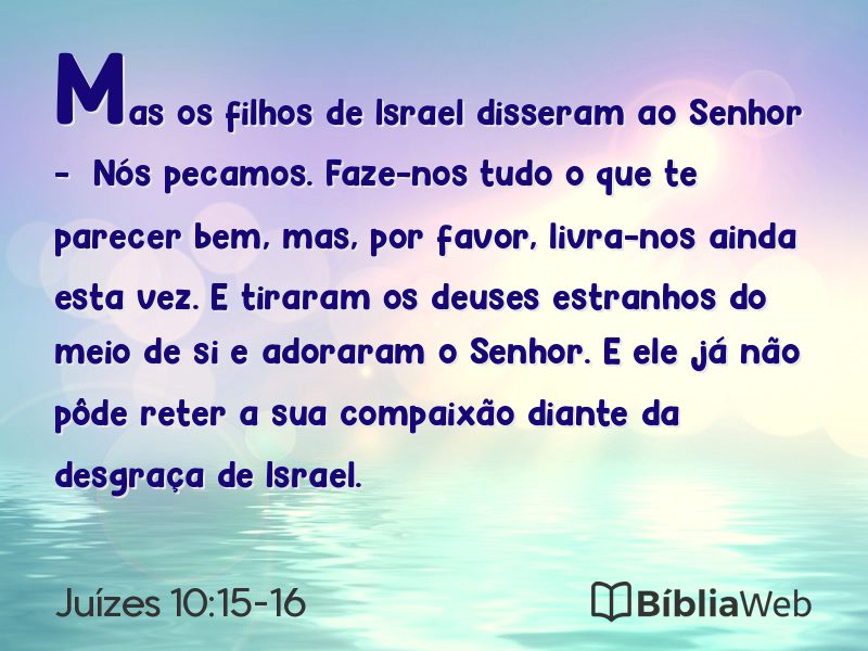 Juízes 10:15-16 em imagem para compartilhar