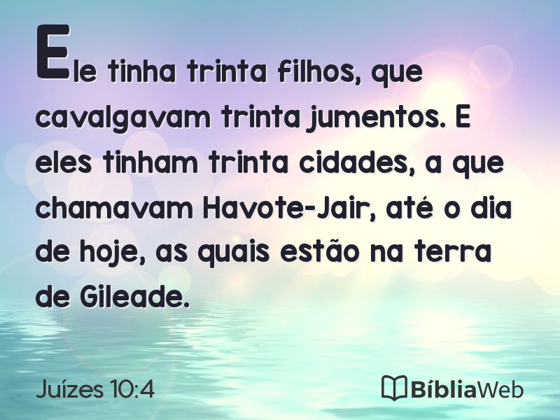Juízes 10:4 em imagem para compartilhar