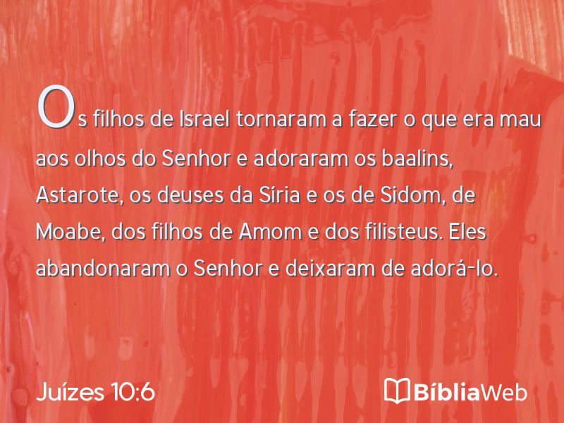 Juízes 10:6 em imagem para compartilhar