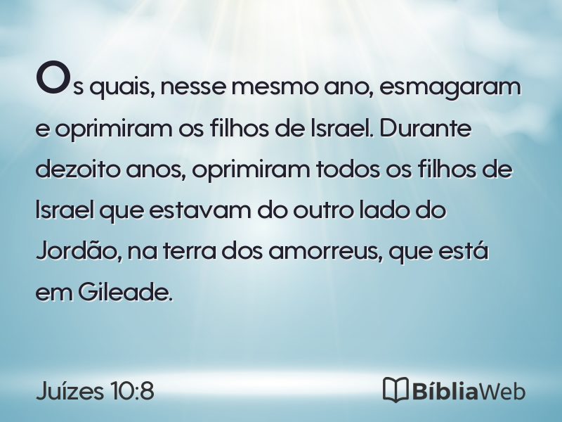 Juízes 10:8 em imagem para compartilhar