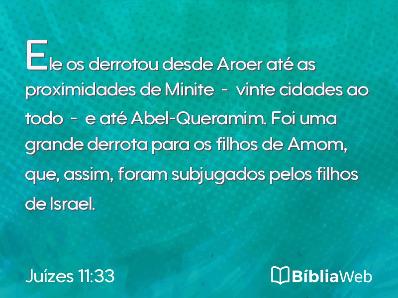 Juízes 11:33 em imagem para compartilhar