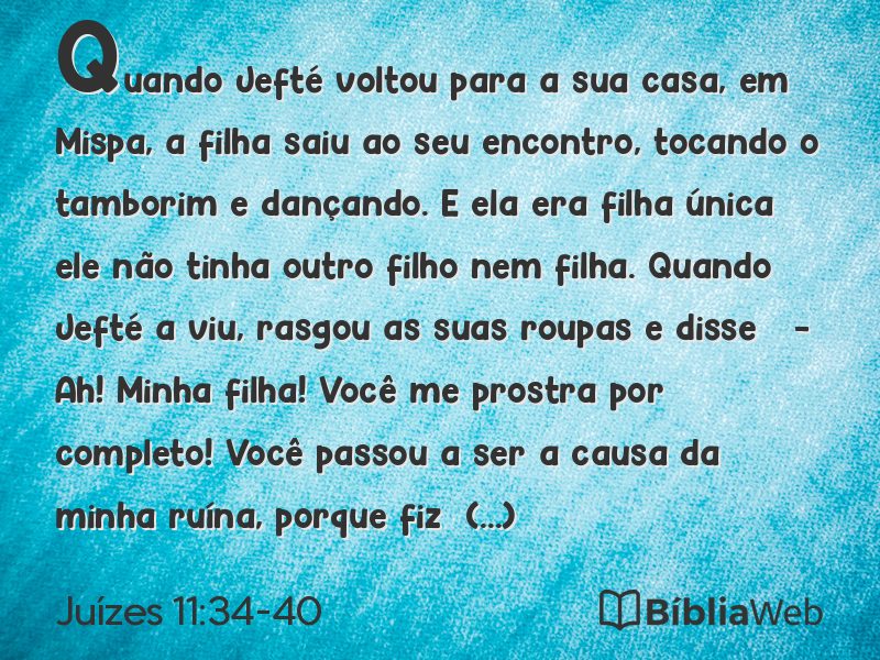 Juízes 11:34-40 em imagem para compartilhar