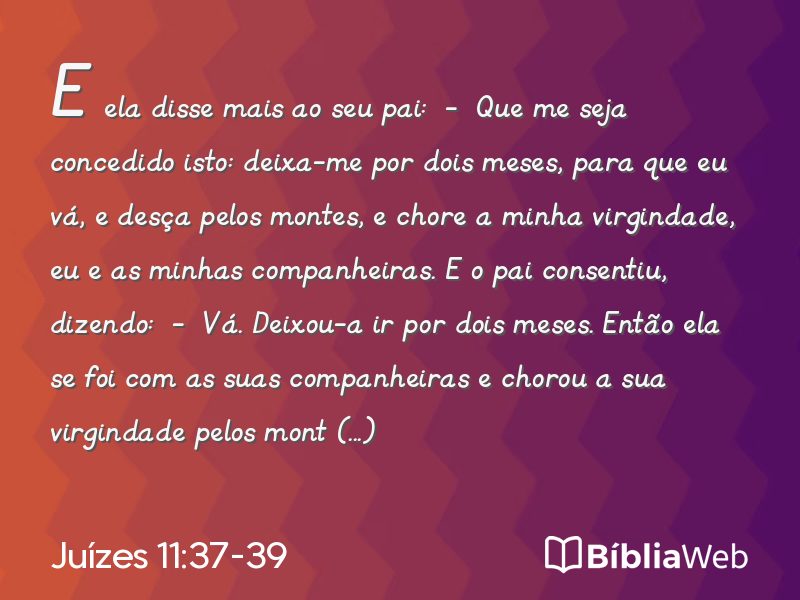 Juízes 11:37-39 em imagem para compartilhar