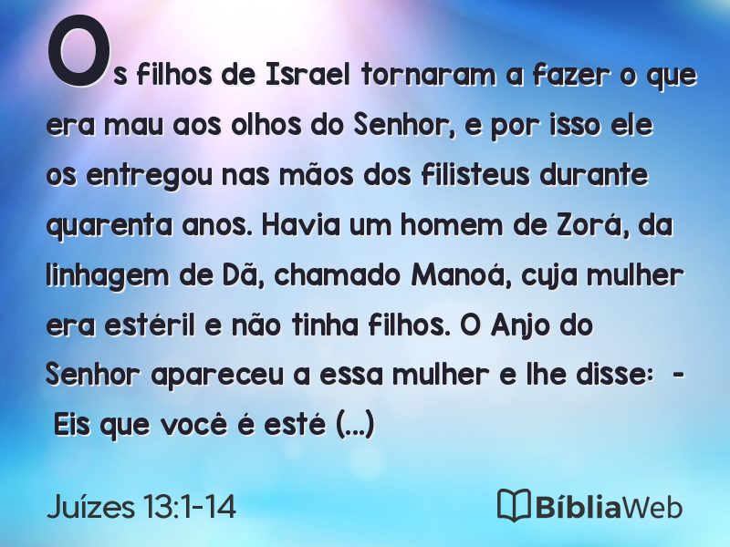 Juízes 13:1-14 em imagem para compartilhar