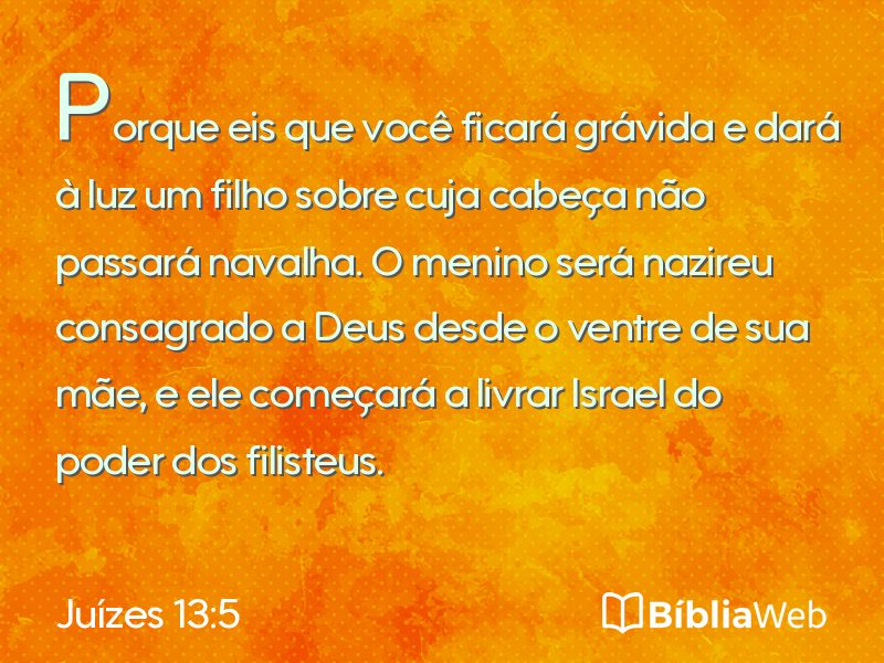 Juízes 13:5 em imagem para compartilhar