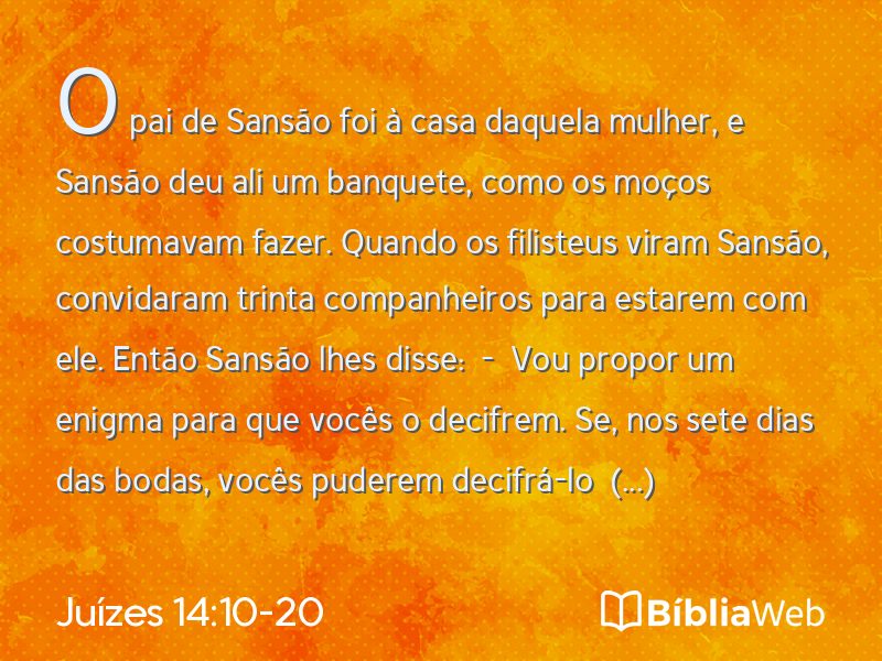 Juízes 14:10-20 em imagem para compartilhar