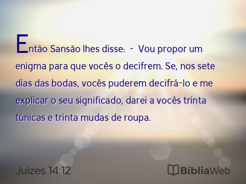 Juízes 14:12 em imagem para compartilhar
