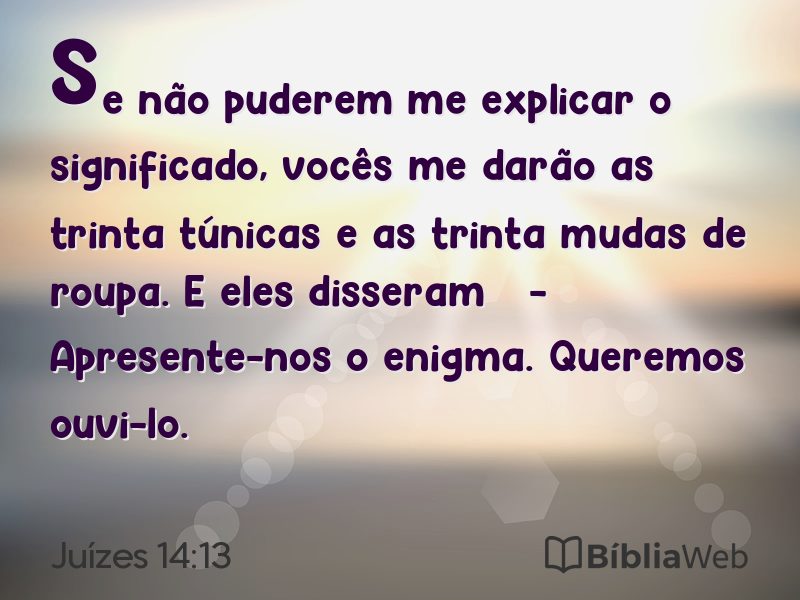 Juízes 14:13 em imagem para compartilhar