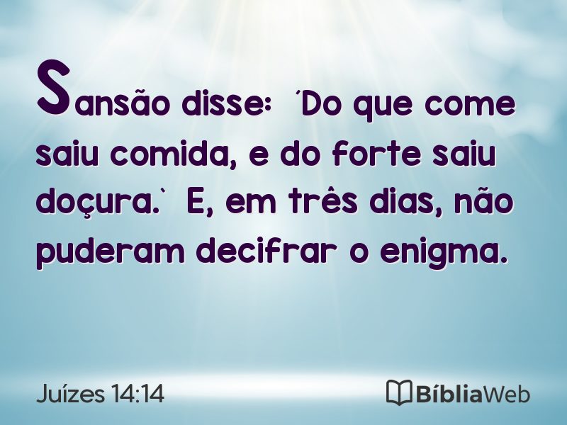 Juízes 14:14 em imagem para compartilhar