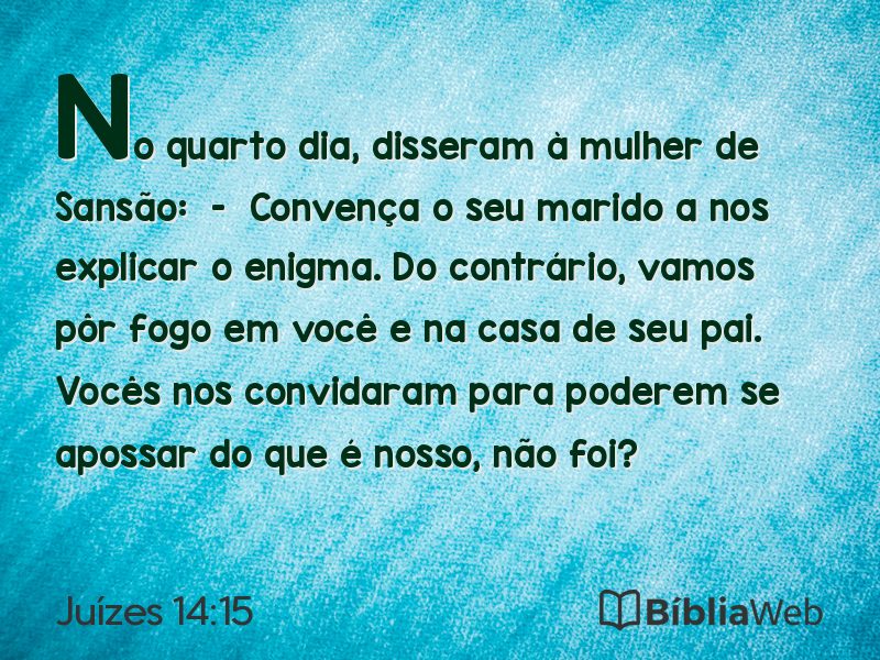 Juízes 14:15 em imagem para compartilhar