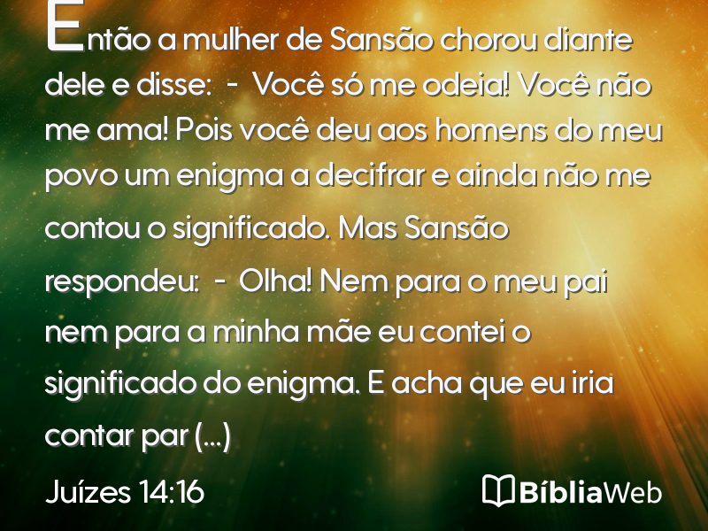 Juízes 14:16 em imagem para compartilhar