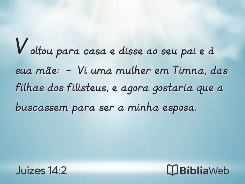 Juízes 14:2 em imagem para compartilhar