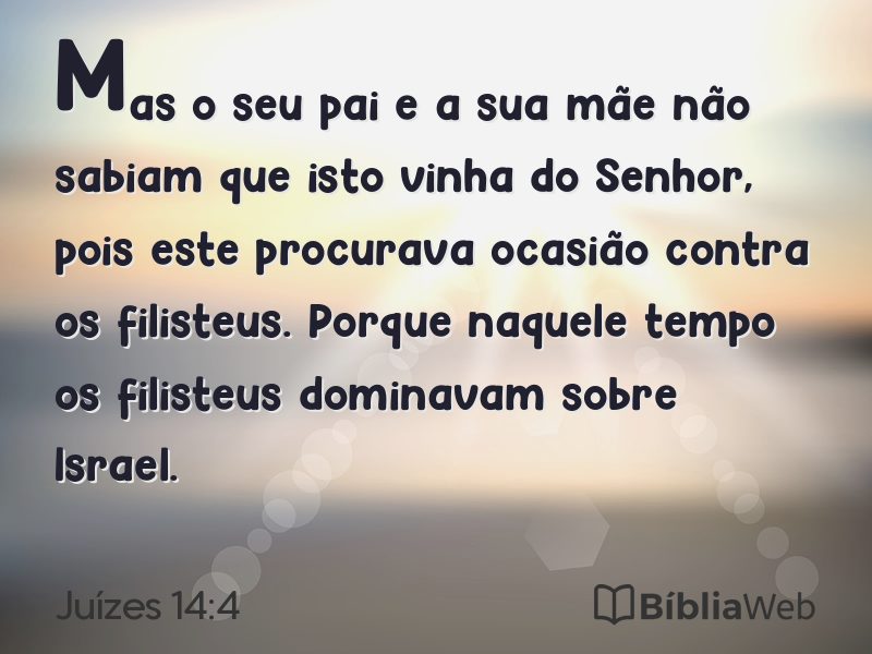 Juízes 14:4 em imagem para compartilhar