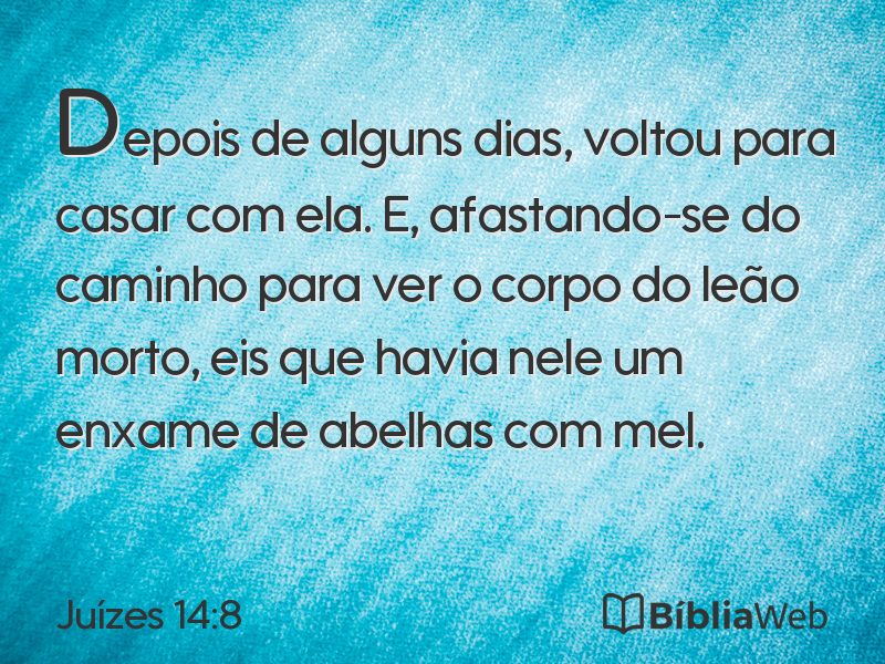 Juízes 14:8 em imagem para compartilhar