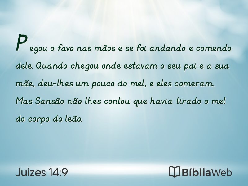 Juízes 14:9 em imagem para compartilhar