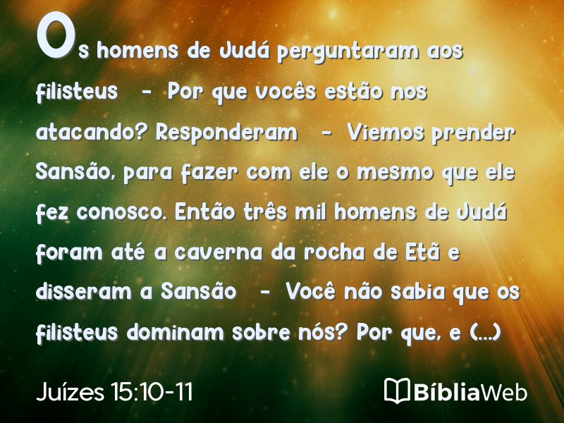 Juízes 15:10-11 em imagem para compartilhar
