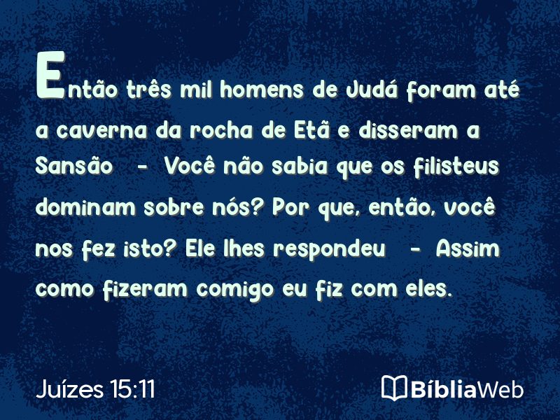 Juízes 15:11 em imagem para compartilhar
