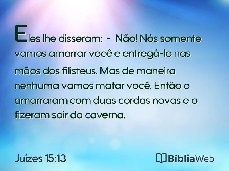 Juízes 15:13 em imagem para compartilhar