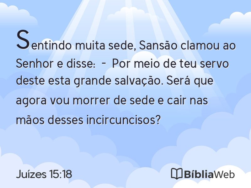 Juízes 15:18 em imagem para compartilhar