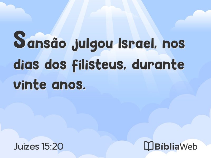 Juízes 15:20 em imagem para compartilhar