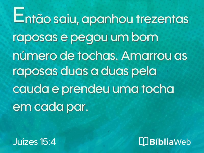 Juízes 15:4 em imagem para compartilhar